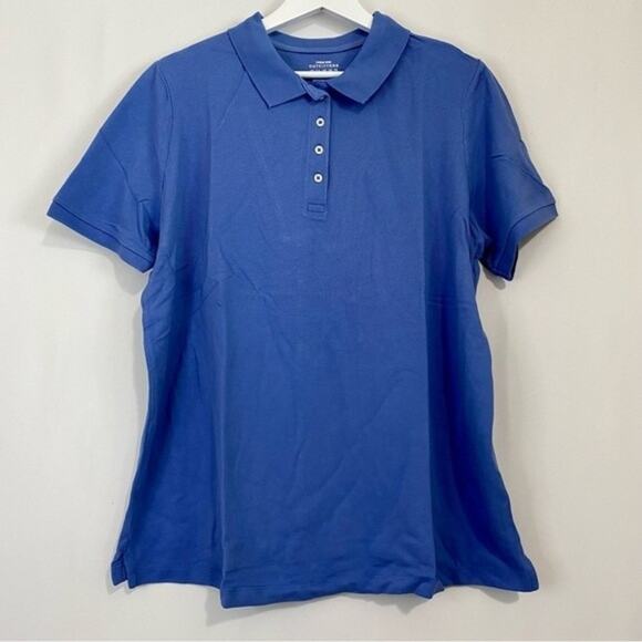 Lands’ End Outfitters Women’s Plus Size Collared Button Polo True Blue NWOT - Picture 1 of 8